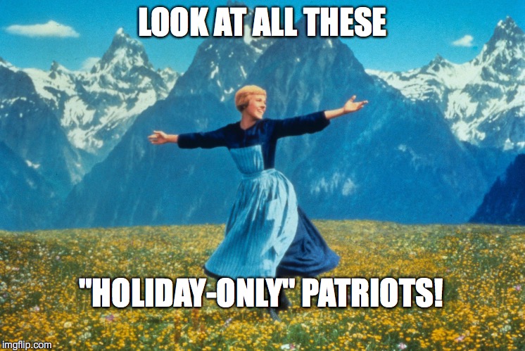 Look at all this | LOOK AT ALL THESE "HOLIDAY-ONLY" PATRIOTS! | image tagged in look at all this | made w/ Imgflip meme maker