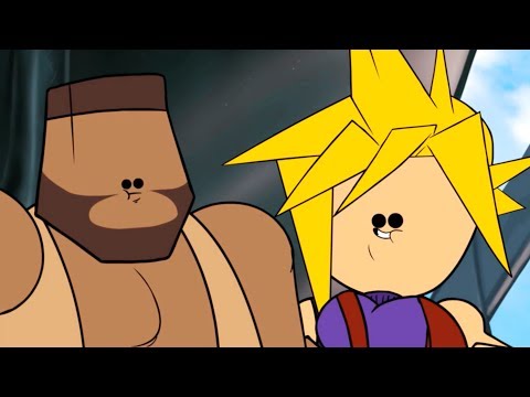 High Quality Oney Final Fantasy 7 Pointy Bits Barett Cloud Blank Meme Template