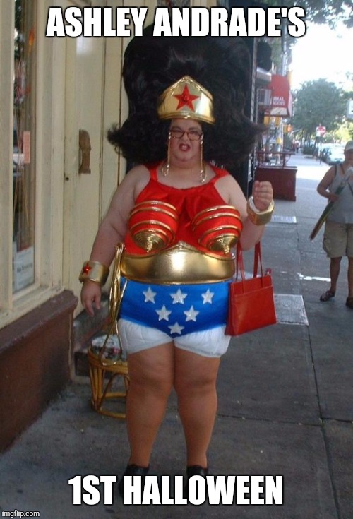 wonder woman | ASHLEY ANDRADE'S; 1ST HALLOWEEN | image tagged in wonder woman | made w/ Imgflip meme maker