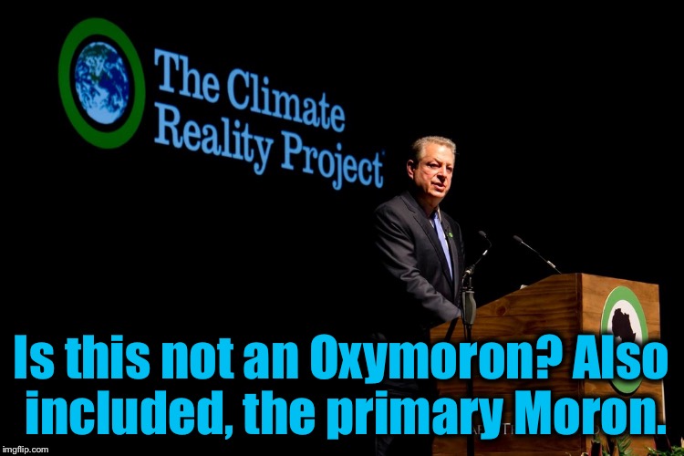 "Al Gore" or "Climate" and "Reality" should never be used in the same sentence........... | Is this not an Oxymoron? Also included, the primary Moron. | image tagged in al gore,memes,global warming,funny,evilmandoevil | made w/ Imgflip meme maker