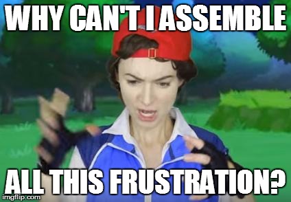 Google Translate Sings Meme #17 | WHY CAN'T I ASSEMBLE; ALL THIS FRUSTRATION? | image tagged in memes,why can't i hold all these limes,pokemon,malinda kathleen reese,google translate sings | made w/ Imgflip meme maker