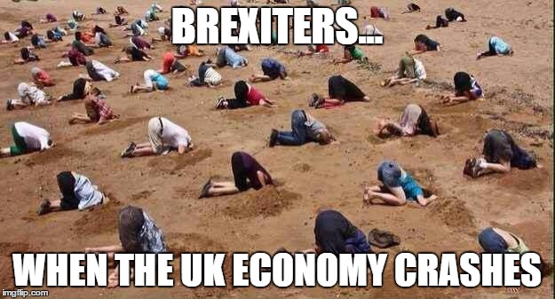 BREXITERS... WHEN THE UK ECONOMY CRASHES | image tagged in brexiters | made w/ Imgflip meme maker