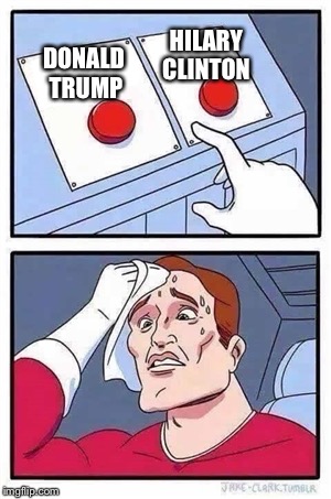 Two Buttons Meme | HILARY CLINTON; DONALD TRUMP | image tagged in two buttons | made w/ Imgflip meme maker