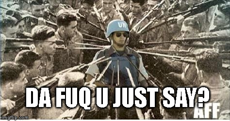 F**k the UN | DA FUQ U JUST SAY? | image tagged in molonlabe | made w/ Imgflip meme maker