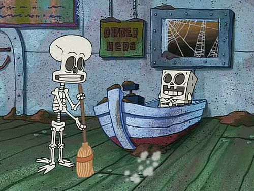 High Quality Spongebob skeleton Blank Meme Template