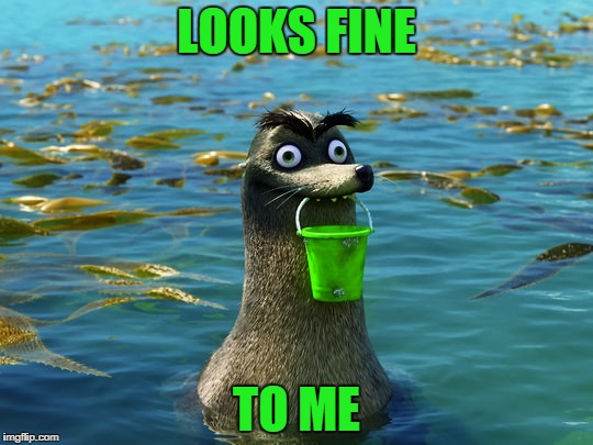 Gerald the sea lion | LOOKS FINE TO ME | image tagged in gerald the sea lion | made w/ Imgflip meme maker