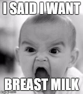 baby angry at breast