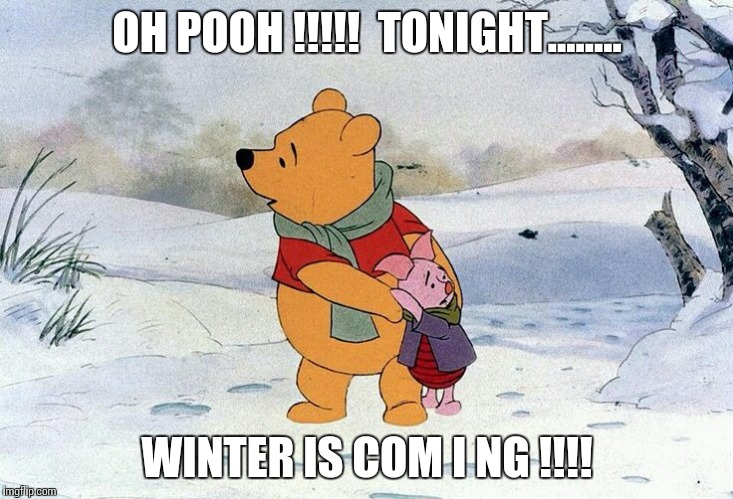 OH POOH !!!!!  TONIGHT........ WINTER IS COM I NG !!!! | made w/ Imgflip meme maker