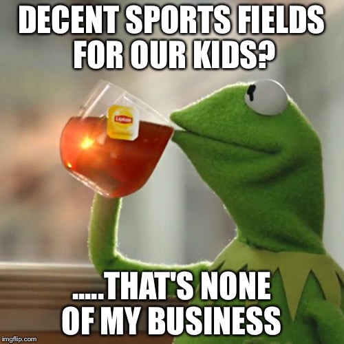 But That's None Of My Business Meme | DECENT SPORTS FIELDS FOR OUR KIDS? .....THAT'S NONE OF MY BUSINESS | image tagged in memes,but thats none of my business,kermit the frog | made w/ Imgflip meme maker