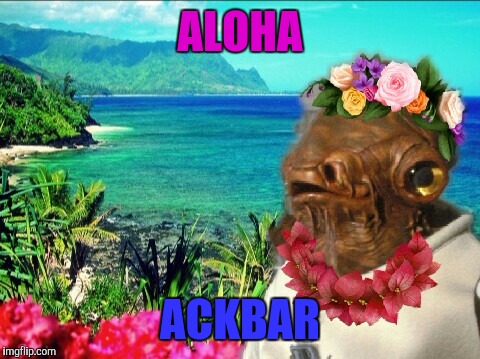 In Hawaii | ALOHA; ACKBAR | image tagged in in hawaii | made w/ Imgflip meme maker