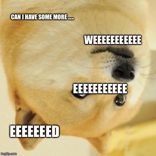 Doge | CAN I HAVE SOME MORE ..... WEEEEEEEEEEE; EEEEEEEEEEE; EEEEEEED | image tagged in memes,doge | made w/ Imgflip meme maker