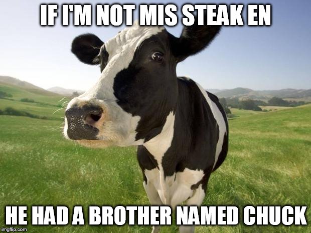 IF I'M NOT MIS STEAK EN HE HAD A BROTHER NAMED CHUCK | made w/ Imgflip meme maker