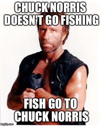 CHUCK NORRIS DOESN'T GO FISHING FISH GO TO CHUCK NORRIS | made w/ Imgflip meme maker