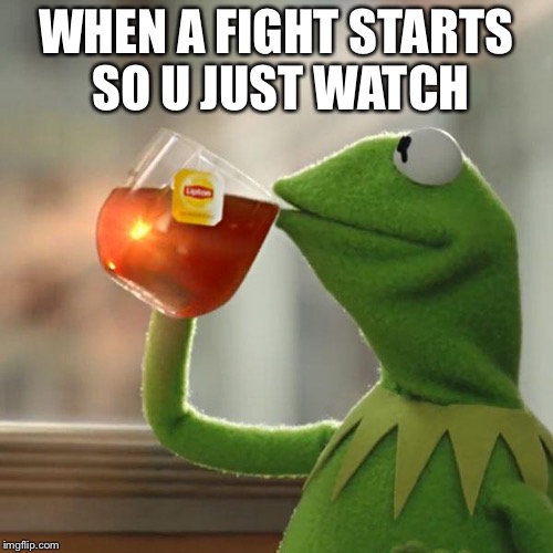 But That's None Of My Business |  WHEN A FIGHT STARTS SO U JUST WATCH | image tagged in memes,but thats none of my business,kermit the frog | made w/ Imgflip meme maker