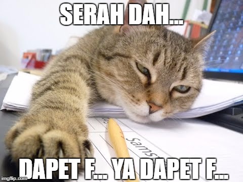 SERAH DAH... DAPET F... YA DAPET F... | made w/ Imgflip meme maker