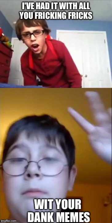 I'VE HAD IT WITH ALL YOU FRICKING FRICKS; WIT YOUR DANK MEMES | image tagged in youtube | made w/ Imgflip meme maker