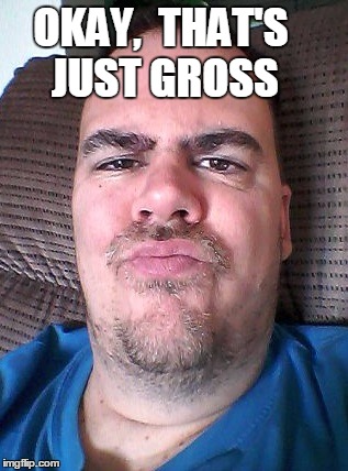 Scowl | OKAY,  THAT'S JUST GROSS | image tagged in scowl | made w/ Imgflip meme maker