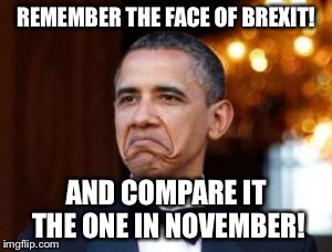 OBEXIT AND MEXIT WITH MUSKET! | REMEMBER THE FACE OF BREXIT! AND COMPARE IT THE ONE IN NOVEMBER! | image tagged in obama not bad | made w/ Imgflip meme maker