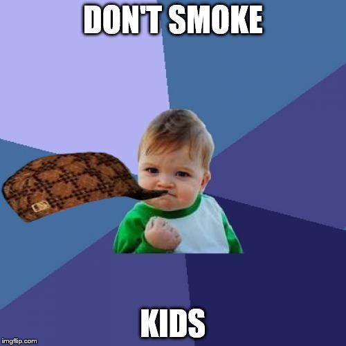 Success Kid | DON'T SMOKE; KIDS | image tagged in memes,success kid,scumbag | made w/ Imgflip meme maker