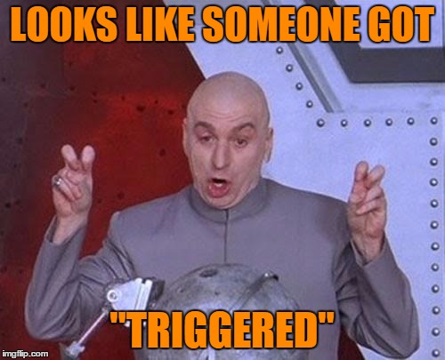 Dr Evil Laser Meme | LOOKS LIKE SOMEONE GOT "TRIGGERED" | image tagged in memes,dr evil laser | made w/ Imgflip meme maker