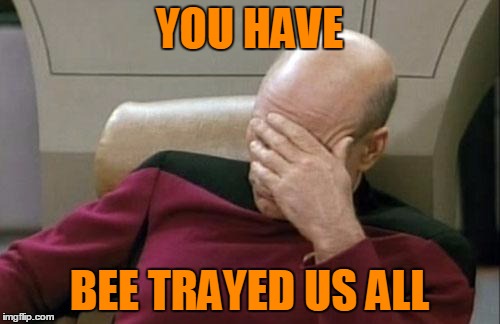 Captain Picard Facepalm Meme | YOU HAVE BEE TRAYED US ALL | image tagged in memes,captain picard facepalm | made w/ Imgflip meme maker