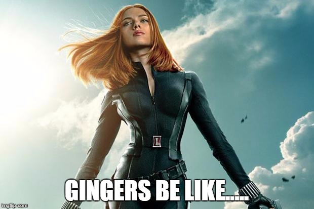 Black Widow | GINGERS BE LIKE..... | image tagged in black widow | made w/ Imgflip meme maker