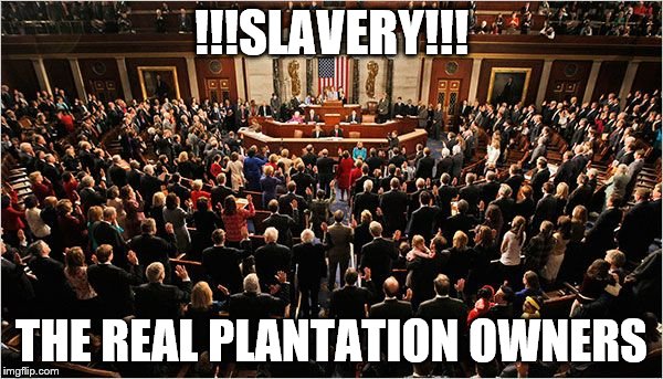 Congress | !!!SLAVERY!!! THE REAL PLANTATION OWNERS | image tagged in congress | made w/ Imgflip meme maker