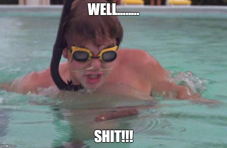 Caddyshack swimming pool doodie | WELL........ SHIT!!! | image tagged in caddyshack swimming pool doodie | made w/ Imgflip meme maker