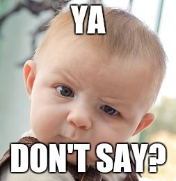 Skeptical Baby Meme | YA DON'T SAY? | image tagged in memes,skeptical baby | made w/ Imgflip meme maker