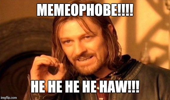 One Does Not Simply Meme | MEMEOPHOBE!!!! HE HE HE HE HAW!!! | image tagged in memes,one does not simply | made w/ Imgflip meme maker