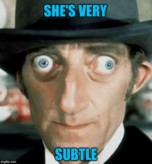 SHE'S VERY SUBTLE | made w/ Imgflip meme maker