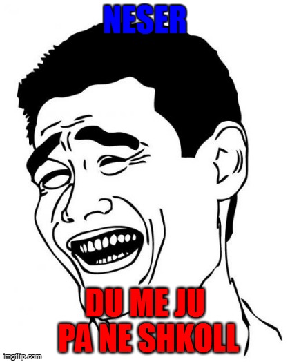 Yao Ming Meme | NESER DU ME JU PA NE SHKOLL | image tagged in memes,yao ming | made w/ Imgflip meme maker