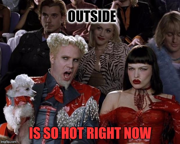 110° degrees of separation | OUTSIDE; IS SO HOT RIGHT NOW | image tagged in memes,mugatu so hot right now | made w/ Imgflip meme maker