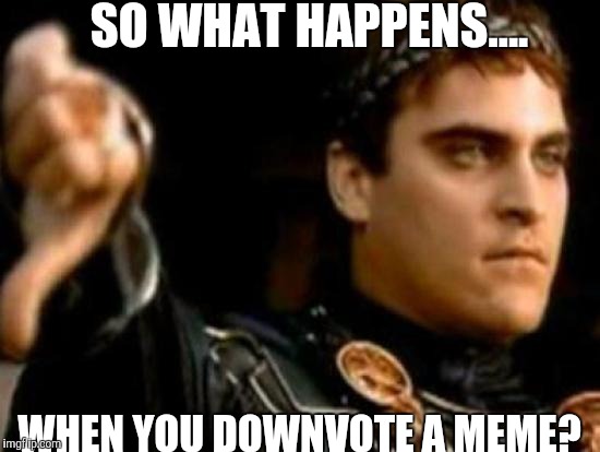 SO WHAT HAPPENS.... WHEN YOU DOWNVOTE A MEME? | made w/ Imgflip meme maker