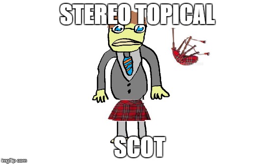 d | STEREO TOPICAL; SCOT | image tagged in mnemes,memes,scumbag | made w/ Imgflip meme maker