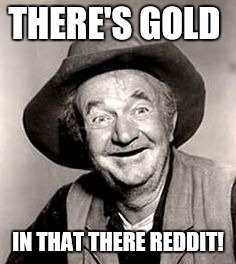THERE'S GOLD IN THAT THERE REDDIT! | made w/ Imgflip meme maker