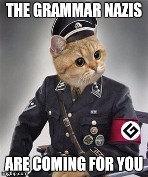 THE GRAMMAR NAZIS ARE COMING FOR YOU | made w/ Imgflip meme maker