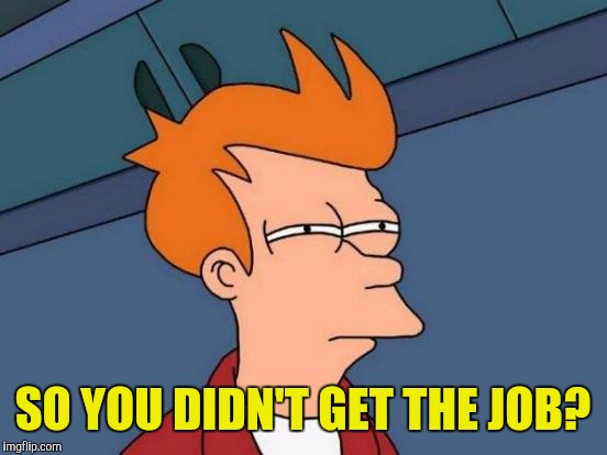 Futurama Fry Meme | SO YOU DIDN'T GET THE JOB? | image tagged in memes,futurama fry | made w/ Imgflip meme maker