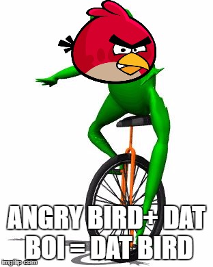 Dat bird | ANGRY BIRD+ DAT BOI = DAT BIRD | image tagged in dat boi,angry bird | made w/ Imgflip meme maker