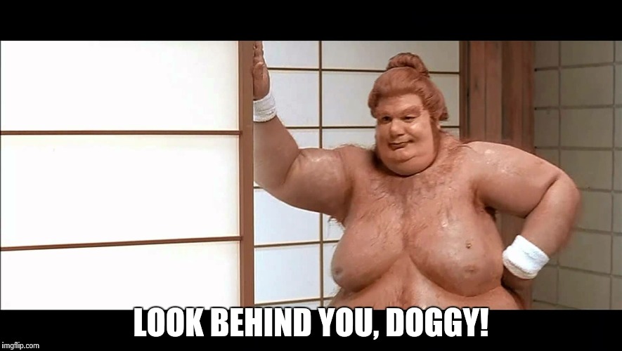 LOOK BEHIND YOU, DOGGY! | made w/ Imgflip meme maker