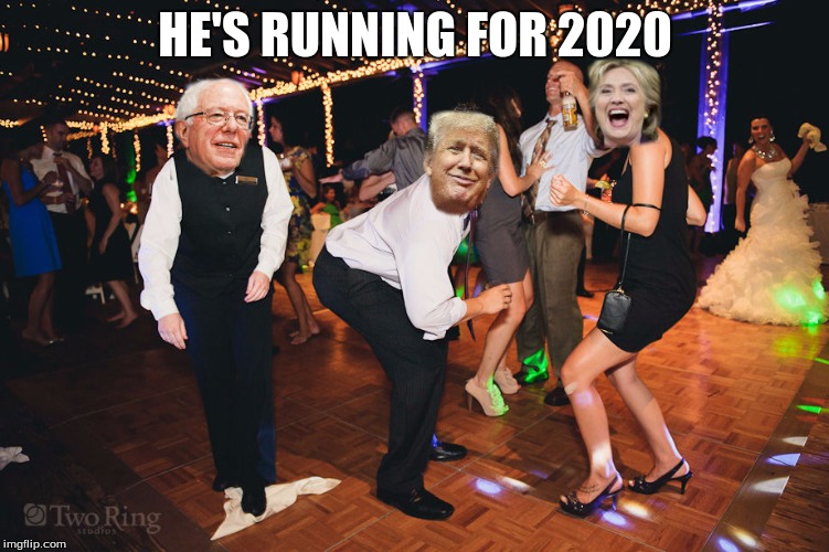 Political Dance Off | HE'S RUNNING FOR 2020 | image tagged in political dance off | made w/ Imgflip meme maker