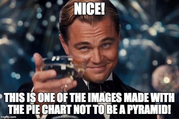 Leonardo Dicaprio Cheers Meme | NICE! THIS IS ONE OF THE IMAGES MADE WITH THE PIE CHART NOT TO BE A PYRAMID! | image tagged in memes,leonardo dicaprio cheers | made w/ Imgflip meme maker