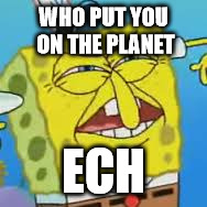 WHO PUT YOU ON THE PLANET ECH | made w/ Imgflip meme maker