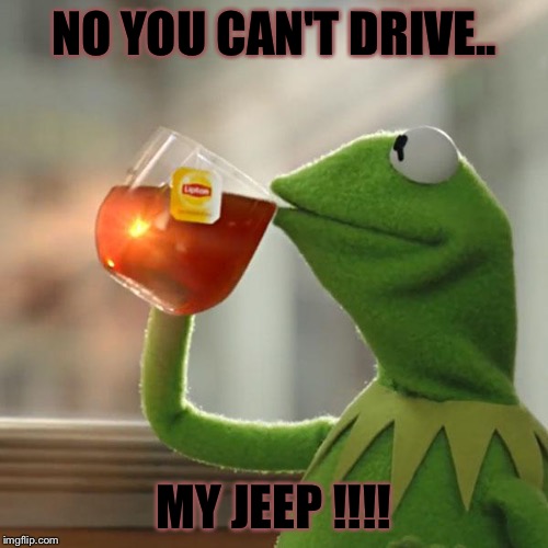 But That's None Of My Business | NO YOU CAN'T DRIVE.. MY JEEP !!!! | image tagged in memes,but thats none of my business,kermit the frog | made w/ Imgflip meme maker