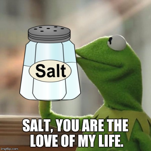 But That's None Of My Business Meme | SALT, YOU ARE THE LOVE OF MY LIFE. | image tagged in memes,but thats none of my business,kermit the frog | made w/ Imgflip meme maker