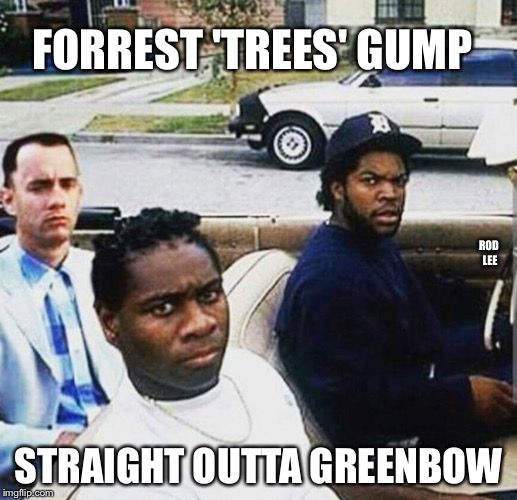 Rod Lee | FORREST 'TREES' GUMP; ROD LEE; STRAIGHT OUTTA GREENBOW | image tagged in forrest gump | made w/ Imgflip meme maker