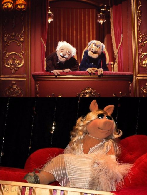 Statler and Waldorf versus Miss Piggy Blank Meme Template