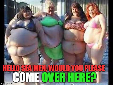 HELLO SEA MEN, WOULD YOU PLEASE COME OVER HERE? | made w/ Imgflip meme maker