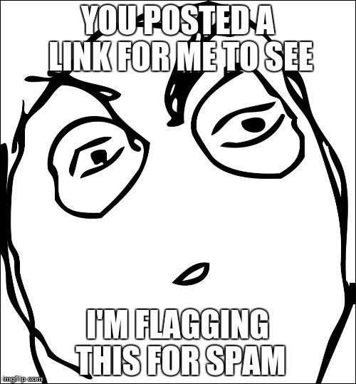 YOU POSTED A LINK FOR ME TO SEE I'M FLAGGING THIS FOR SPAM | made w/ Imgflip meme maker