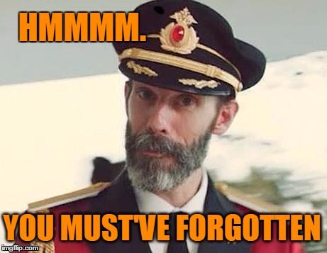 Captain Obvious | HMMMM. YOU MUST'VE FORGOTTEN | image tagged in captain obvious | made w/ Imgflip meme maker